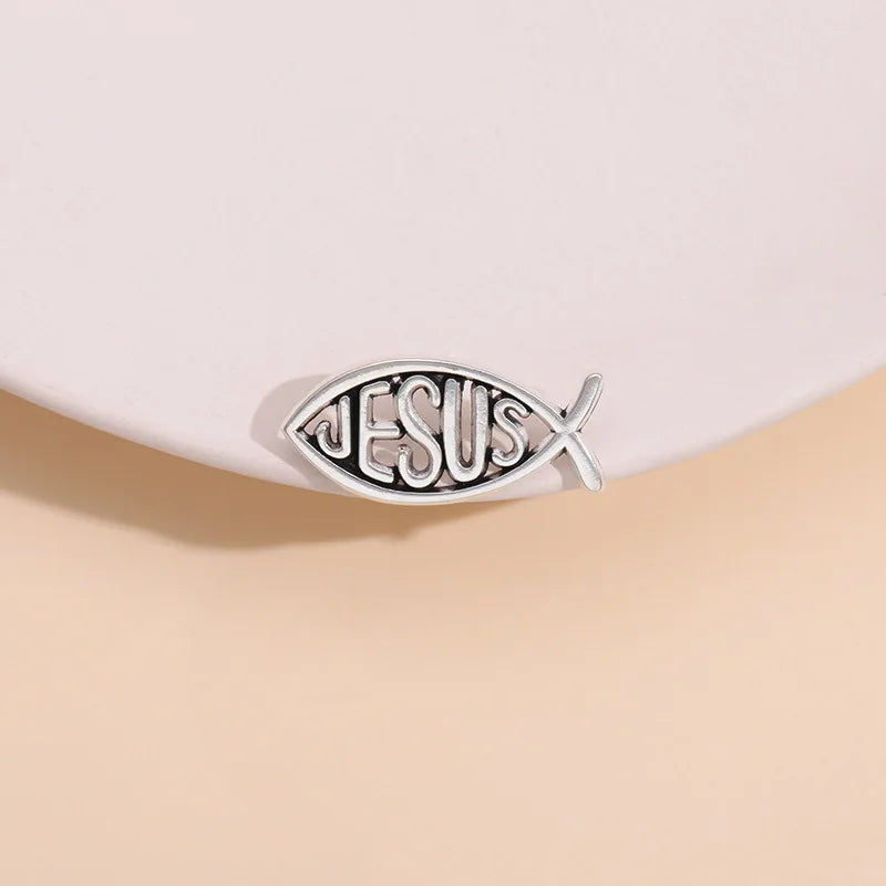 Jesus Fish Christianity Pin