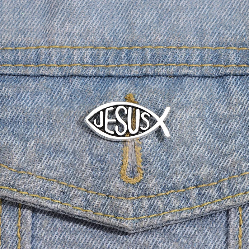 Jesus Fish Christianity Pin