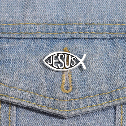 Jesus Fish Christianity Pin