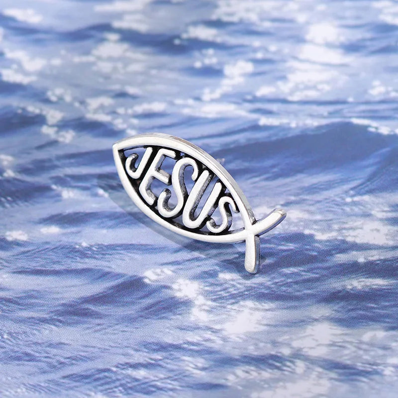 Jesus Fish Christianity Pin