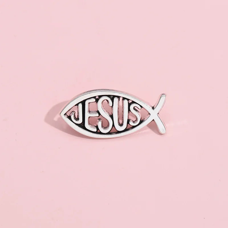 Jesus Fish Christianity Pin