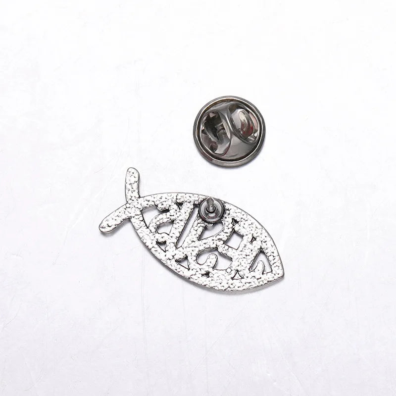 Jesus Fish Christianity Pin