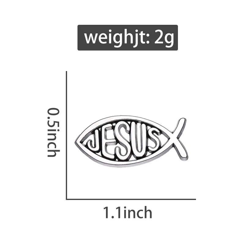 Jesus Fish Christianity Pin