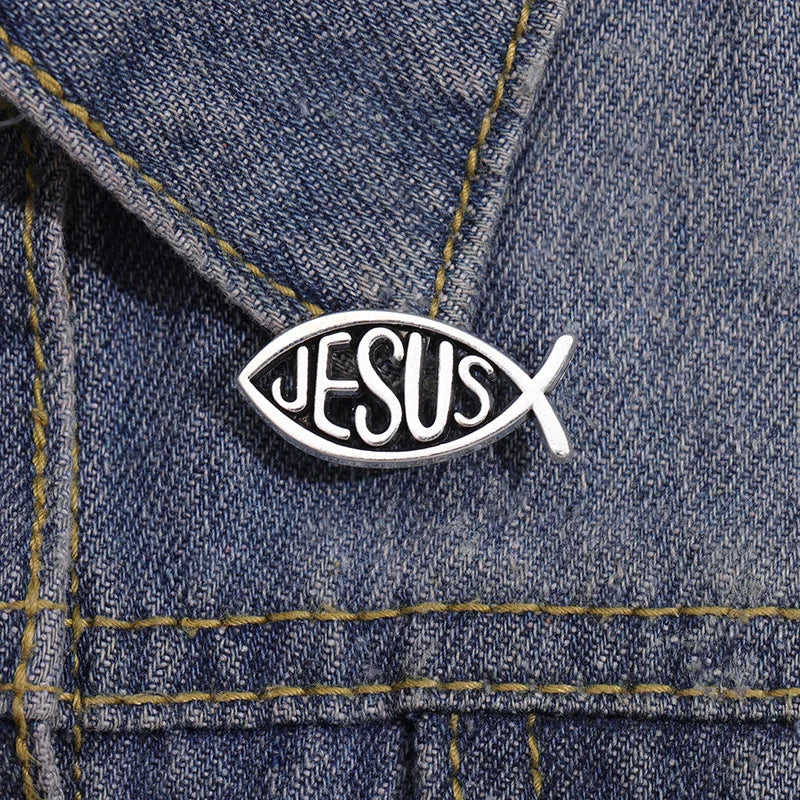 Jesus Fish Christianity Pin